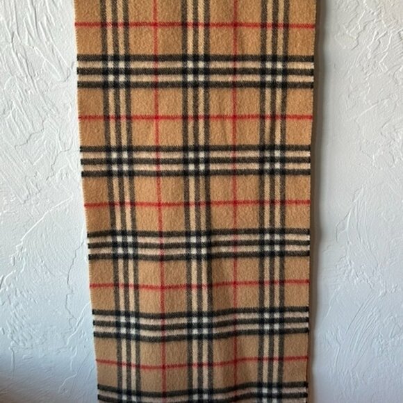 Vintage Burberry scarf 100% Lambswool Made in England Camel Color - Picture 2 of 10